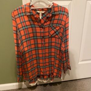 Matilda Jane orange plaid shirt size Women’s medium.